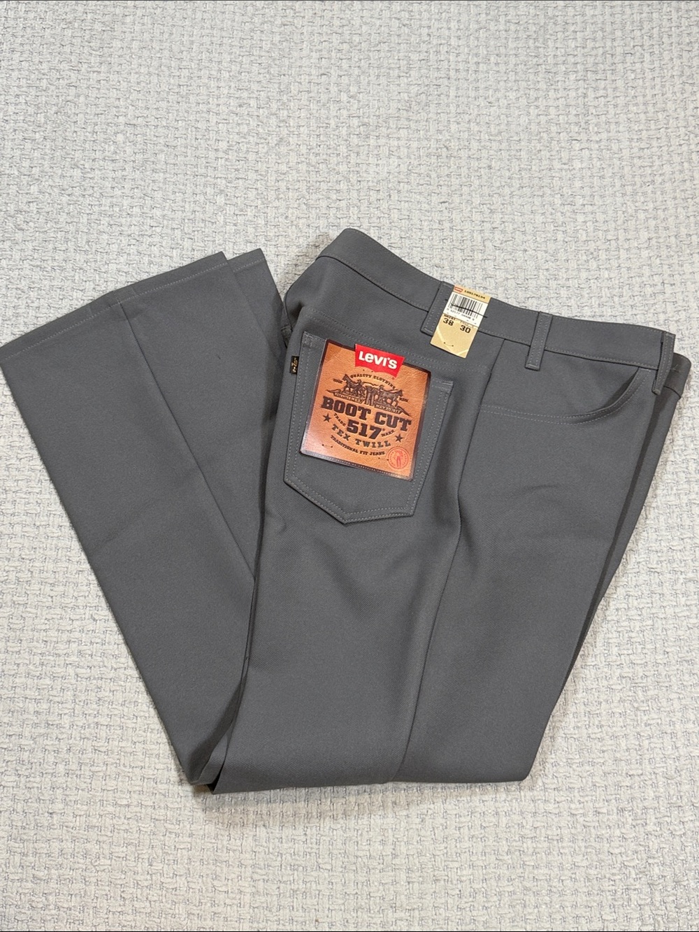 Vintage 90s Levi’s 517 Tex Twill Boot Cut Pants NWT’s Gray Deadstock Western 38